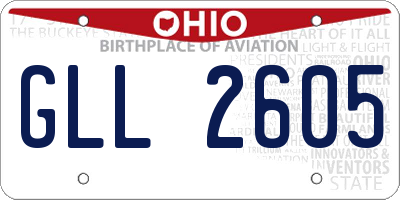 OH license plate GLL2605