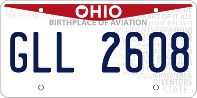 OH license plate GLL2608