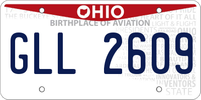 OH license plate GLL2609