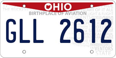 OH license plate GLL2612
