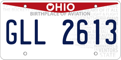 OH license plate GLL2613
