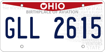 OH license plate GLL2615