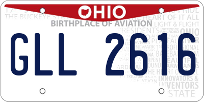 OH license plate GLL2616