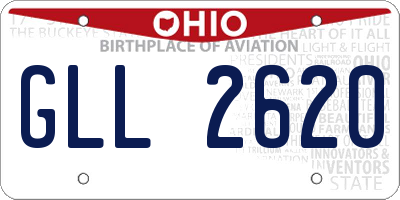 OH license plate GLL2620
