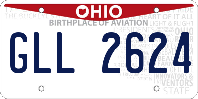 OH license plate GLL2624