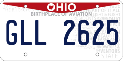OH license plate GLL2625
