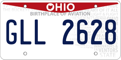 OH license plate GLL2628