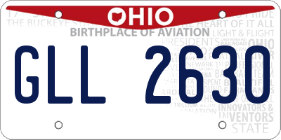 OH license plate GLL2630