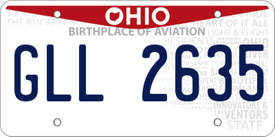 OH license plate GLL2635