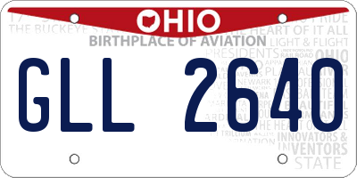 OH license plate GLL2640