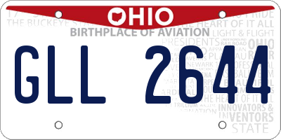 OH license plate GLL2644