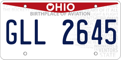 OH license plate GLL2645