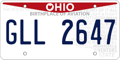 OH license plate GLL2647