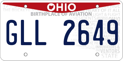 OH license plate GLL2649