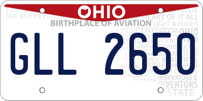 OH license plate GLL2650