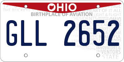 OH license plate GLL2652