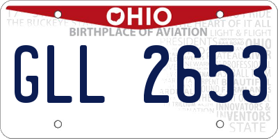 OH license plate GLL2653