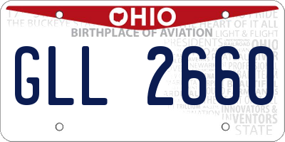OH license plate GLL2660