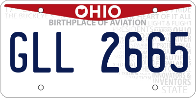 OH license plate GLL2665