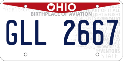 OH license plate GLL2667