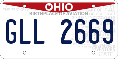 OH license plate GLL2669