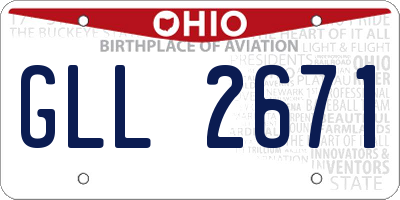 OH license plate GLL2671