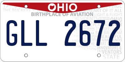 OH license plate GLL2672