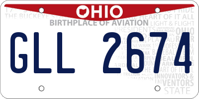 OH license plate GLL2674
