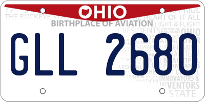 OH license plate GLL2680