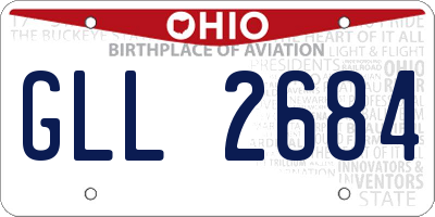 OH license plate GLL2684