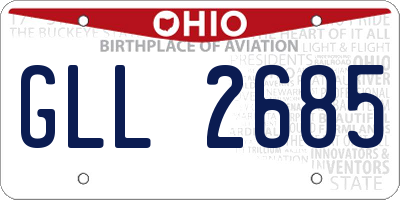 OH license plate GLL2685