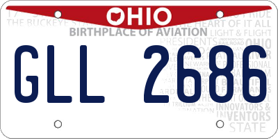 OH license plate GLL2686