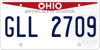 OH license plate GLL2709