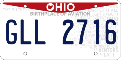 OH license plate GLL2716