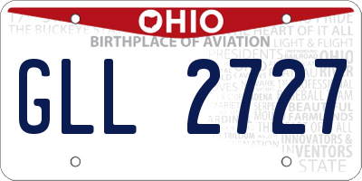 OH license plate GLL2727