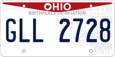 OH license plate GLL2728