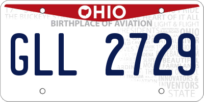 OH license plate GLL2729