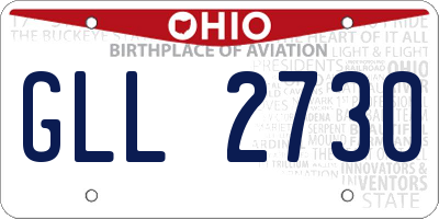 OH license plate GLL2730