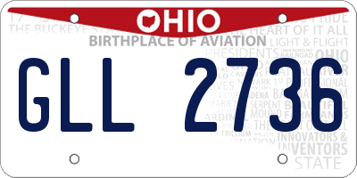 OH license plate GLL2736