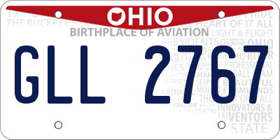 OH license plate GLL2767