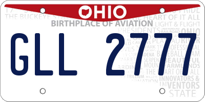 OH license plate GLL2777