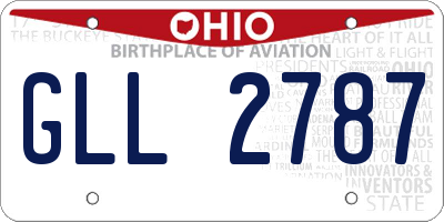 OH license plate GLL2787
