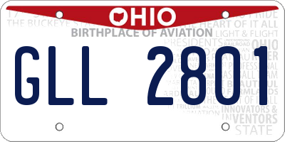 OH license plate GLL2801