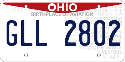 OH license plate GLL2802