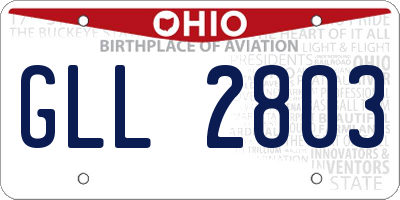 OH license plate GLL2803