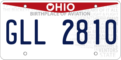 OH license plate GLL2810