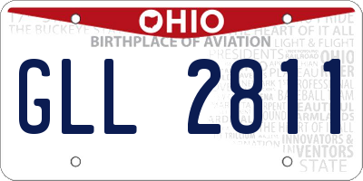 OH license plate GLL2811
