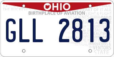 OH license plate GLL2813