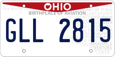 OH license plate GLL2815