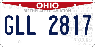 OH license plate GLL2817